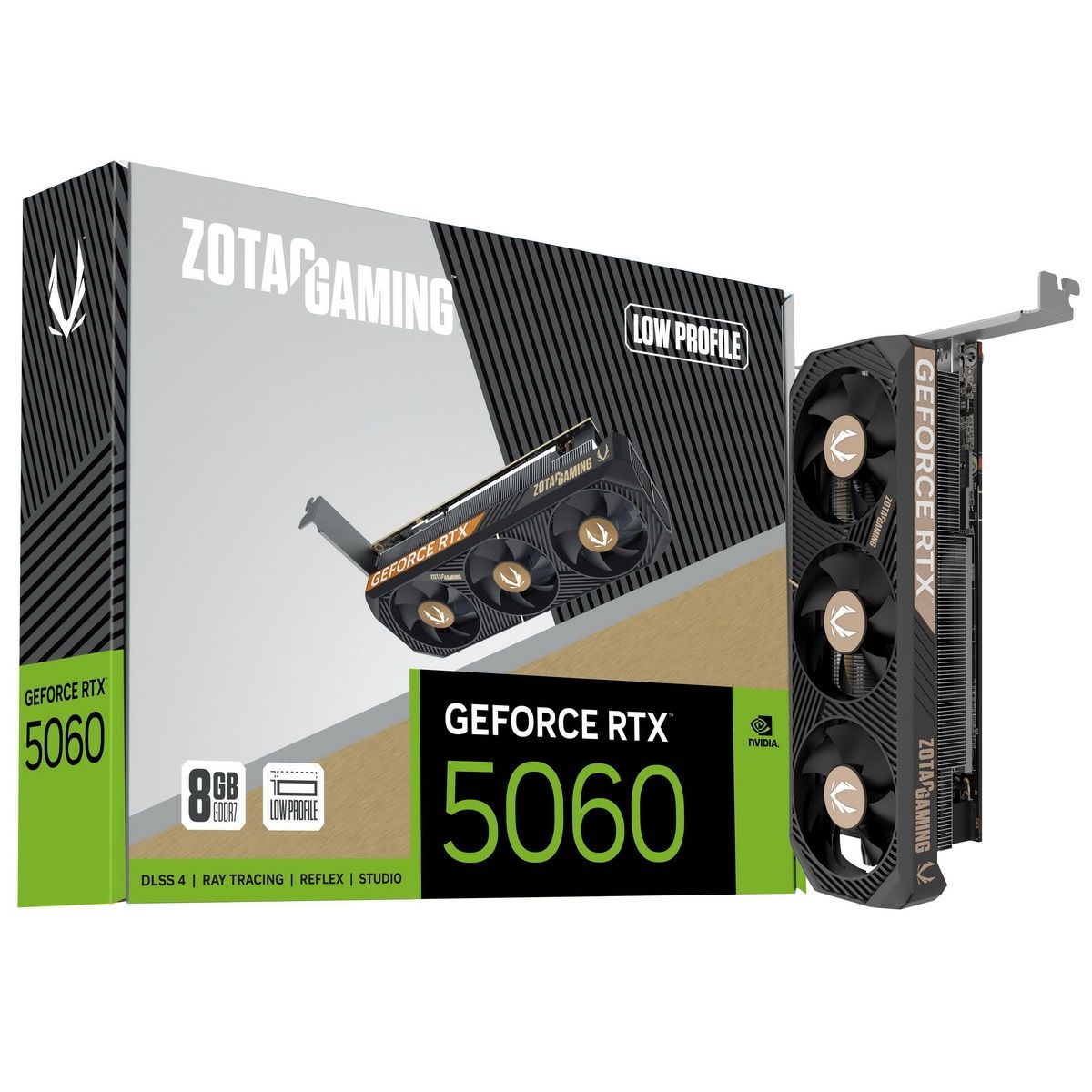Видеокарта Zotac PCI-E 5.0 RTX 5060 LP 8GB NVIDIA GeForce RTX 5060 8Gb 128bit GDDR7 2497/28000 HDMIx