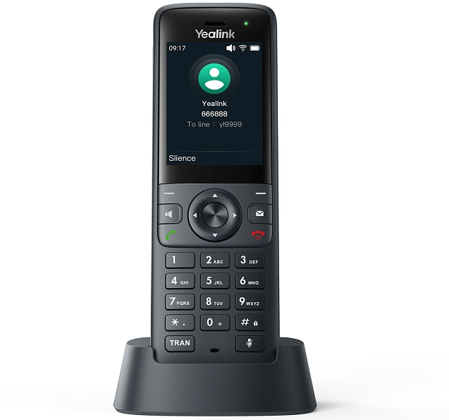 телефон YEALINK AX83H, экран 2.4", Wi-Fi 6, виброоповещение, Bluetooth, 3.5 mm, Type-C, SNC, звук HD