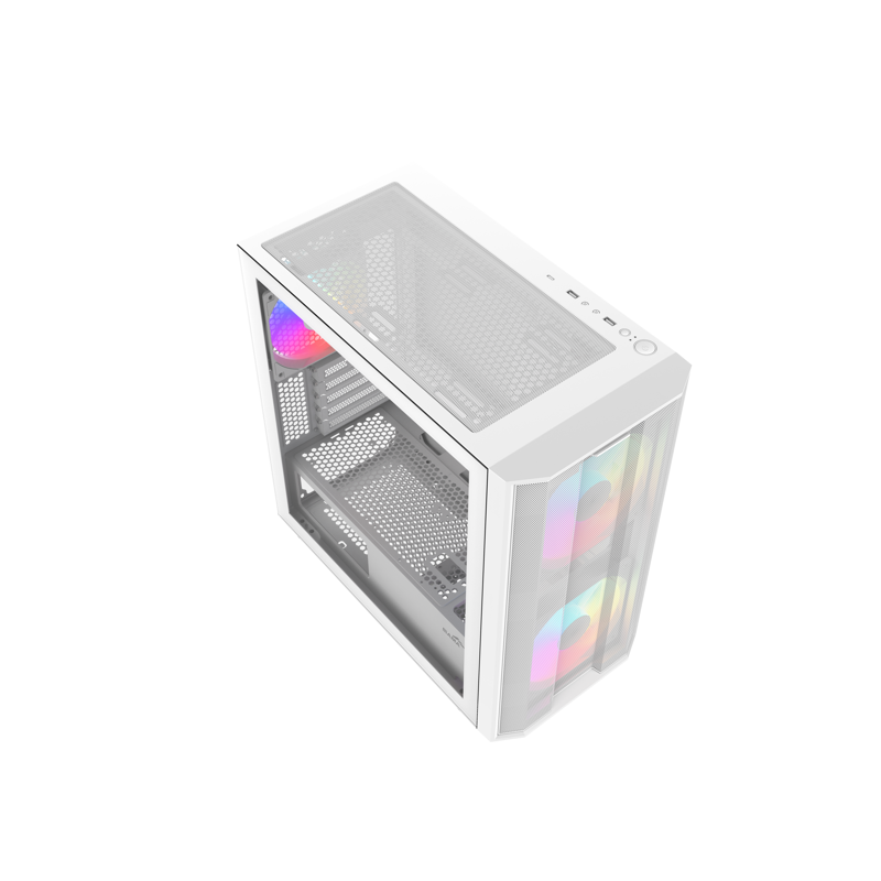 Корпус SAMA S30 White, Midi-Tower, TG, 2x140mm + 1x120mm ARGB, 1xUSB 3.0 + 1xUSB 3.1 Type-C, mATX, m