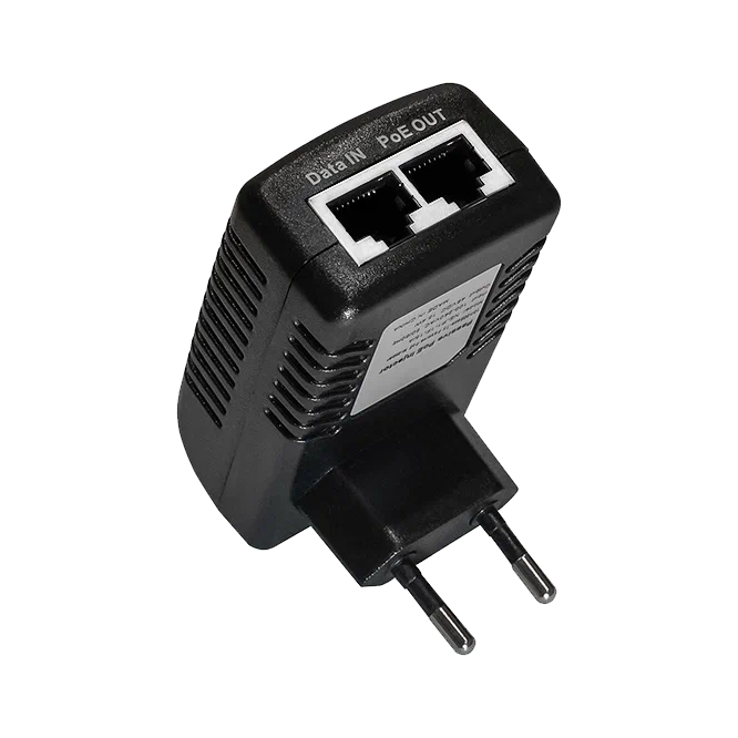 PoE-инжектор Fast Ethernet/ PoE-инжектор Fast Ethernet на 1 порт. Совместим с оборудованием PoE IEEE 802.3af. Мощность PoE на порт - до 15.4W. Напряжение PoE - 50V(конт. 4,5(+); 7,8(-)). Порты: вх. - 1 x RJ45(10/100 Base-T), вых. 1 x RJ45(10/100 Base-T, P