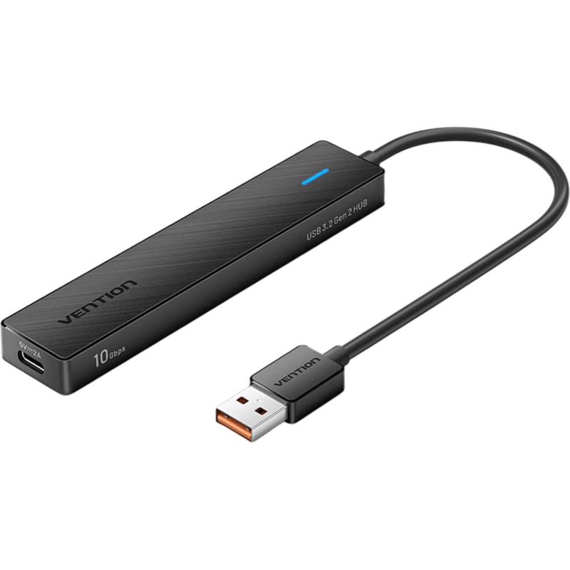 Концентратор Vention USB 3.2 Gen 2 AM/ 2хUSB-C/ 2хUSB-A Черный - 0.15м.