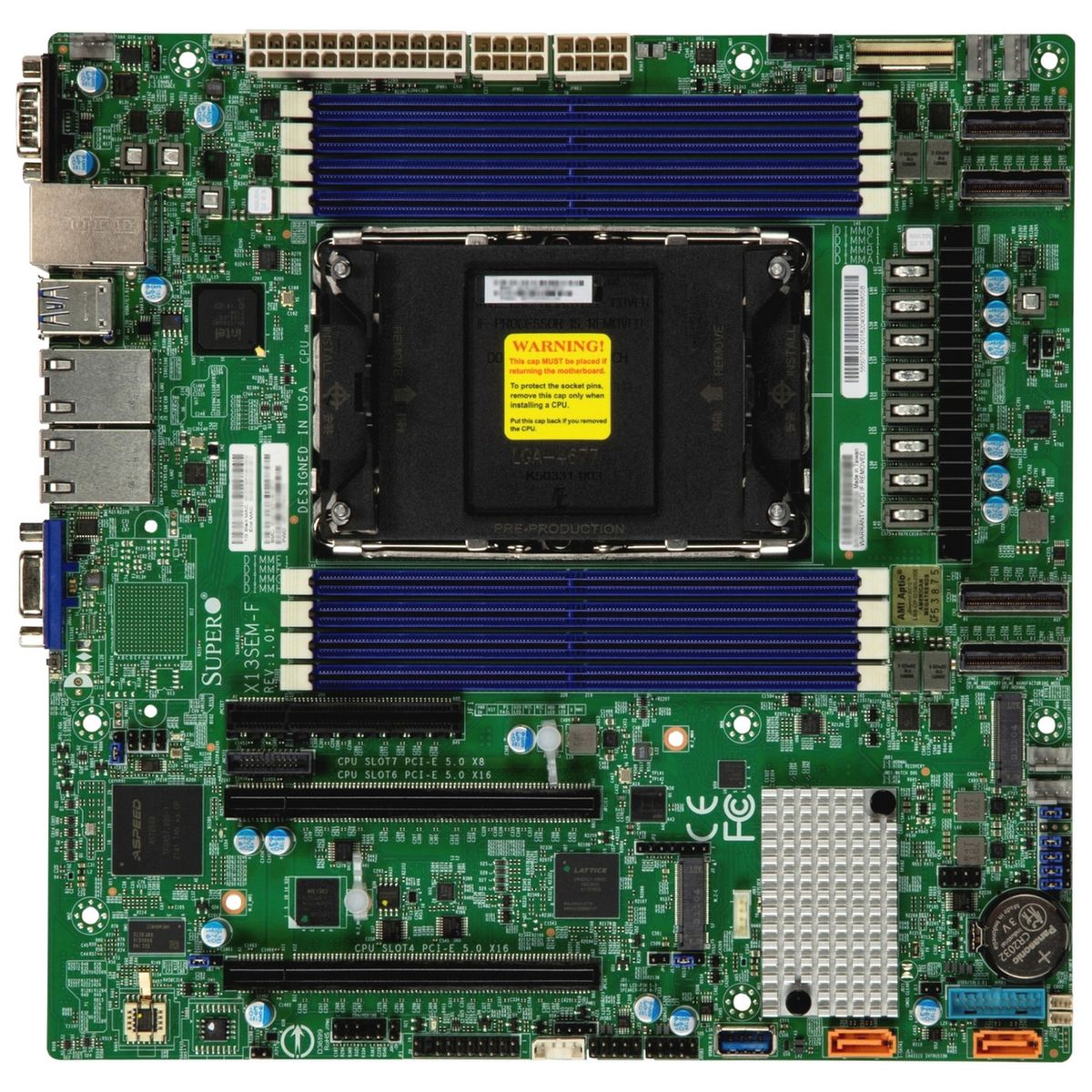 Материнская плата Supermicro MBD-X13SEM-F-B 1xLGA-4677, Intel Xeon SP gen 4, Intel C741, 8x DDR5 480