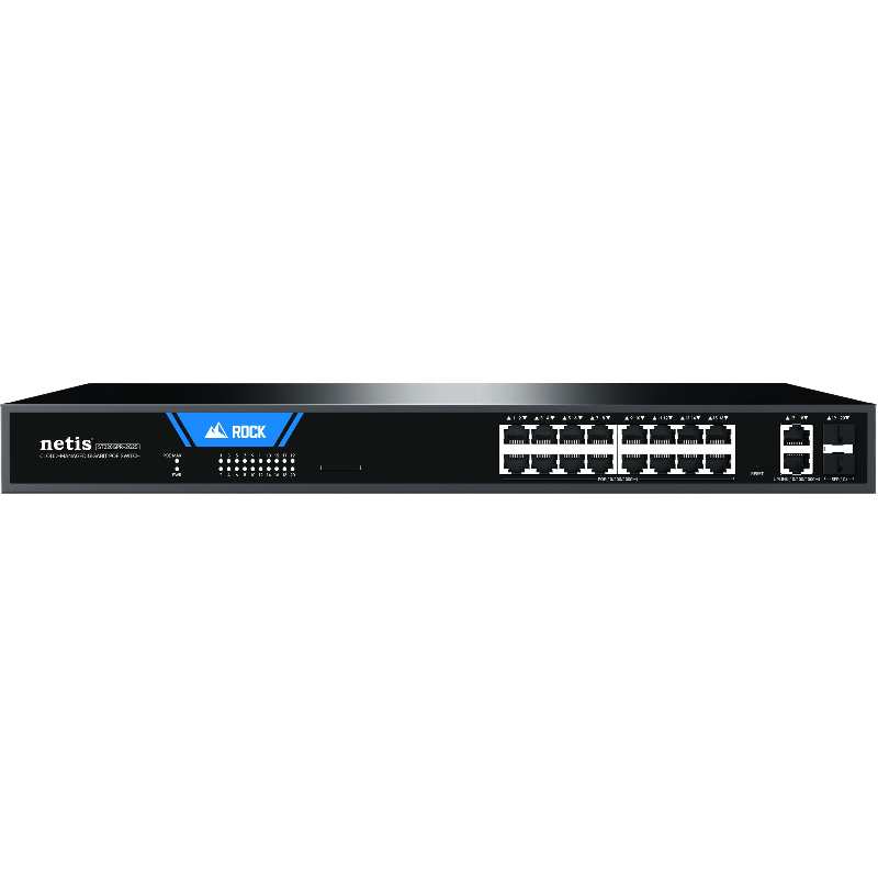Коммутатор Netis ST220GPR-2G2S (L2) 18x1Гбит/с 2SFP 16PoE 225W настраиваемый