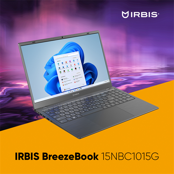 Ноутбук IRBIS BreezeBook 15 15NBC1015  Intel N100 15.6"LCD 1920*1080 IPS,8GB LPDDR 5 4800+256GB SSD,