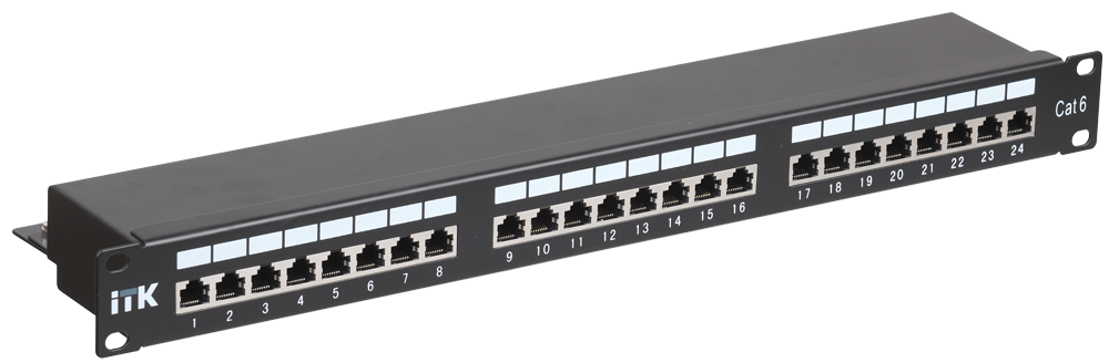 1U патч-панель кат.6 STP, 24 порта (IDC Dual), с кабельным органайзером PP24-1UC6S-D05 ITK