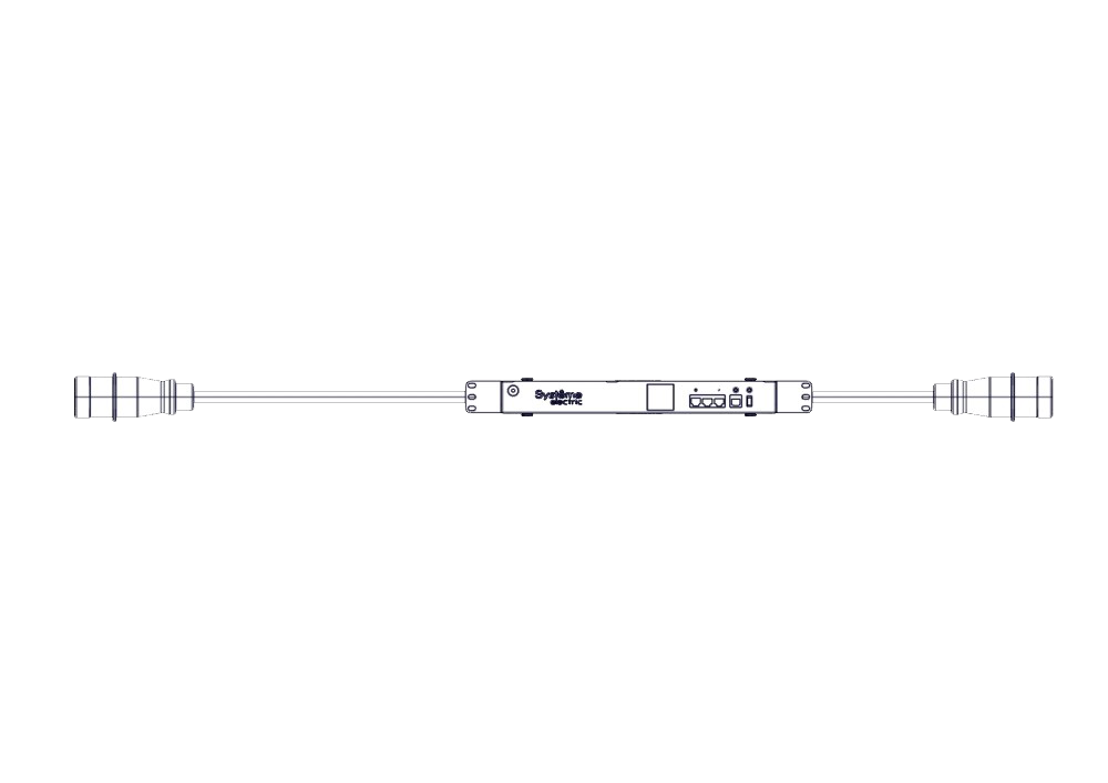 Rack In-Line Meter, Systeme Electric, Uniprom series, 3P, 16A, inlet IEC 309, outlet IEC 309