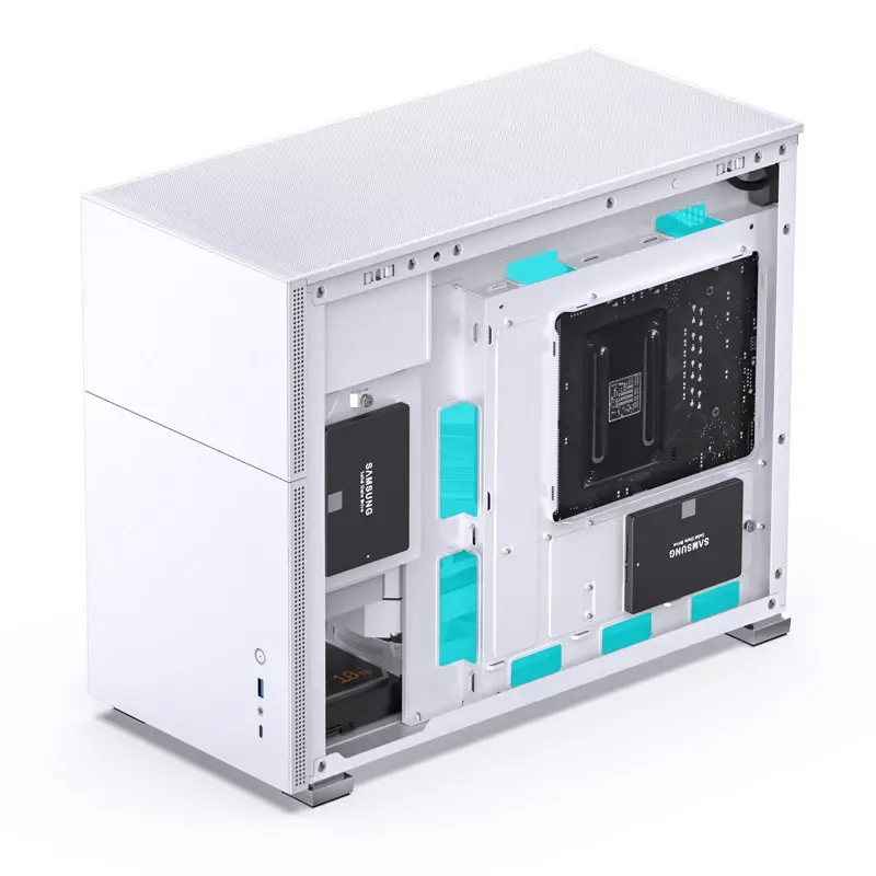 Корпус JONSBO D31 STD, Mini-Tower, TG, no fan, 1xUSB-A 3.2 + 1xUSB-C 3.2, mATX, mDTX, mITX White