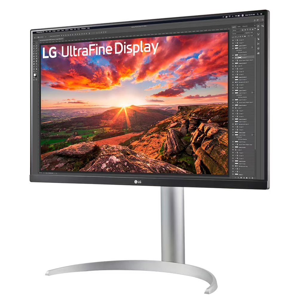 Монитор 27" LG 27UP850K-W Silver-White с поворотом экрана (IPS, 3840x2160, 5 ms, 178°/178°, 400 cd/m