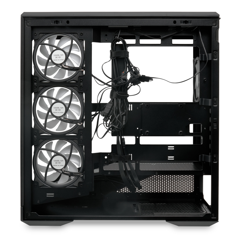 Корпус HSPD F711, Panoramic Full Tower, Black, TG, 0.7 SPCC, 4x120mm ARGB (FN027) ATX, mATX, mITX 19
