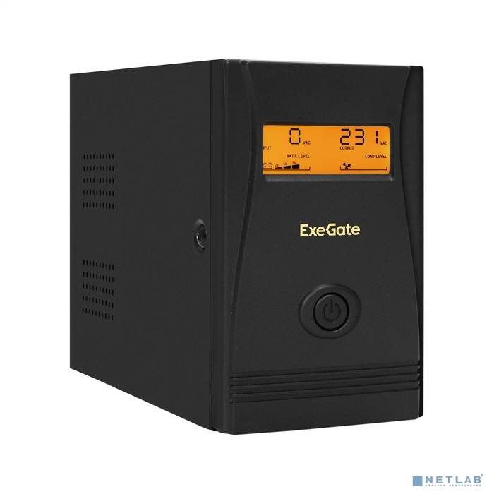 Exegate EX292776RUS ИБП ExeGate Power Smart ULB-800.LCD.AVR.2SH <800VA/480W, LCD, AVR, 2*Schuko, мет