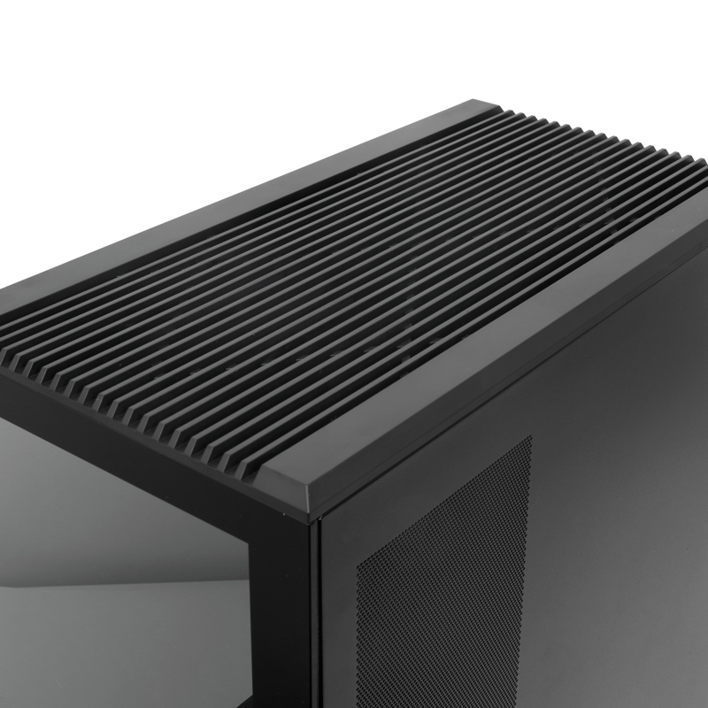 Корпус HSPD F711, Panoramic Full Tower, Black, TG, 0.7 SPCC, no fans ATX, mATX, mITX 190/420/280mm 2