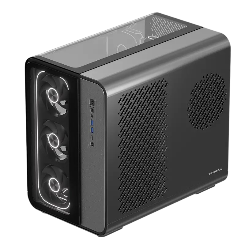 Корпус без блока питания/ Case FPMAX Apex P1 PLUS GR, Midi-Tower, TG, 1x360mm + 1x120mm ARGB, 2xUSB-A 3.0 + 1xUSB Type-C, ATX, mATX, mITX Gray