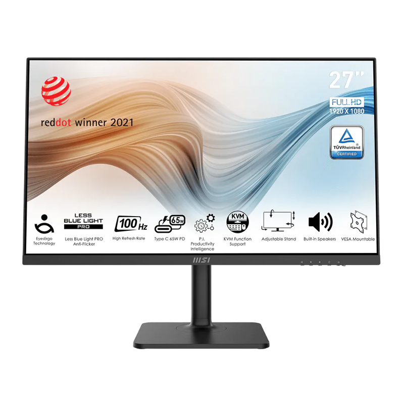 Монитор MSI 27" Modern MD272XP черный IPS LED 1ms 16:9 HDMI M/M матовая HAS Piv 300cd 178гр/178гр 19