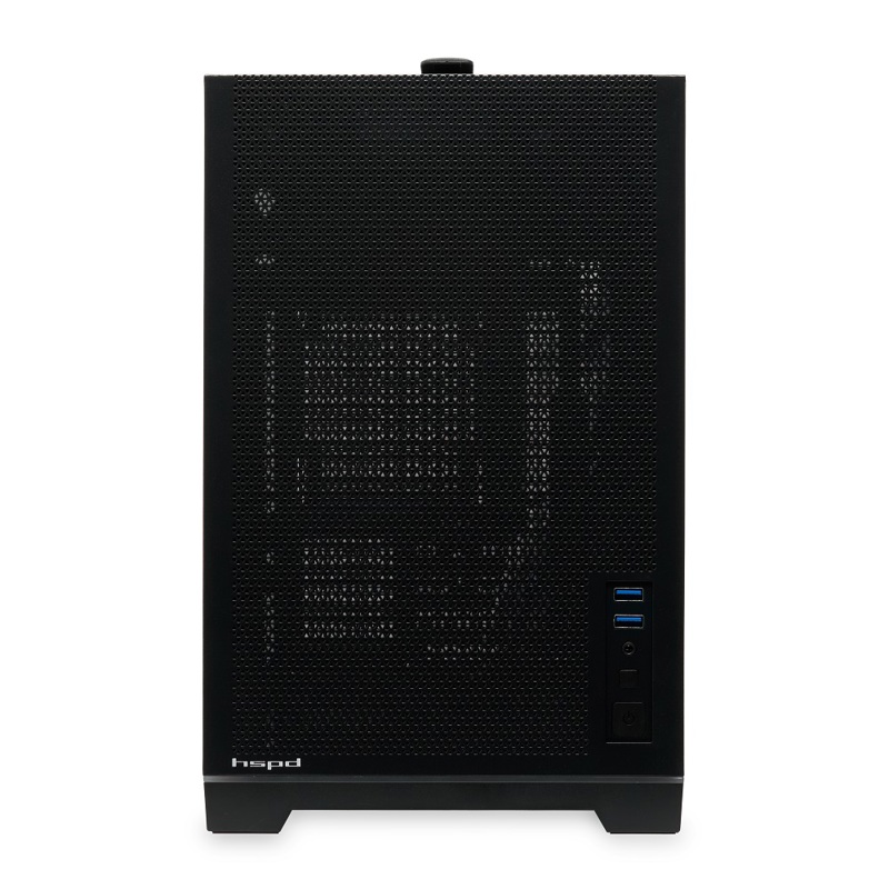 Корпус HSPD M211, Mesh Mini-tower, Black, TG, 0.7 SPCC, no fans,mATX, mITX, 175/330/150mm, 2x2.5", 1