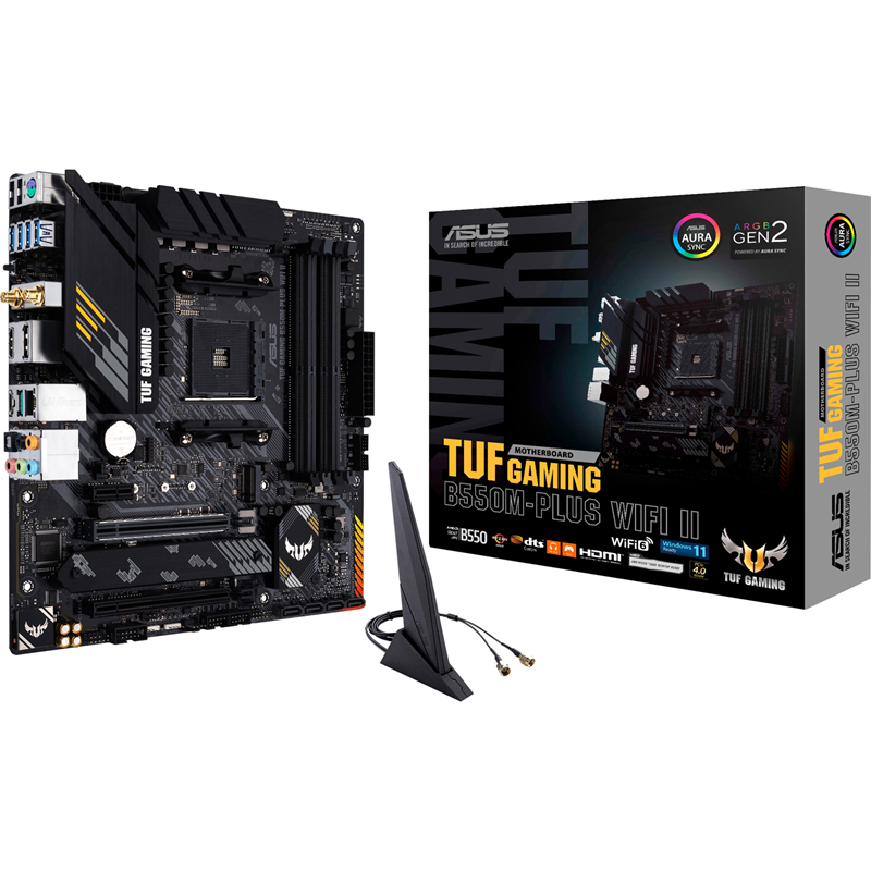 Материнская плата Asus TUF GAMING B550M-PLUS WIFI II Soc-AM4 AMD B550 4xDDR4 mATX AC`97 8ch(7.1) 2.5