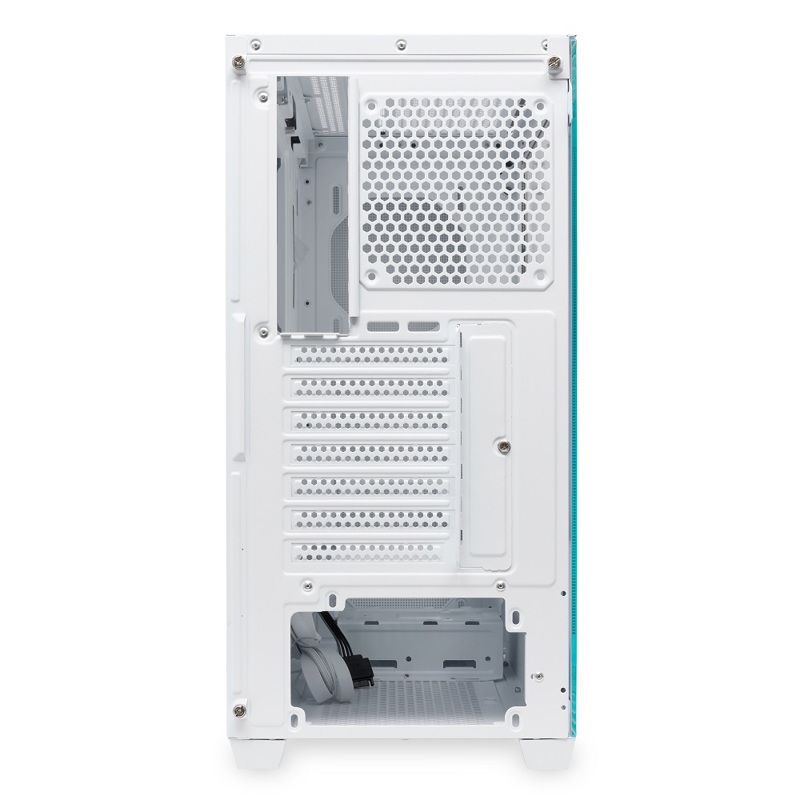 Корпус HSPD M740, Mesh Mid Tower, White, TG, 0.6 SPCC, no fans, E-ATX, ATX, mATX, mITX, 170/400/200m