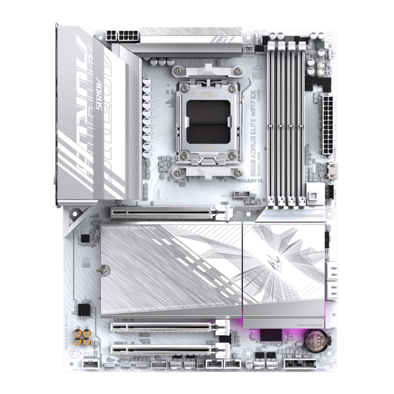 Материнская плата GIGABYTE B850 AORUS ELITE WIFI7 ICE, AM5, B850, 4*DDR5, 4*SATA, 3*M.2, 6*USB 3.2, 