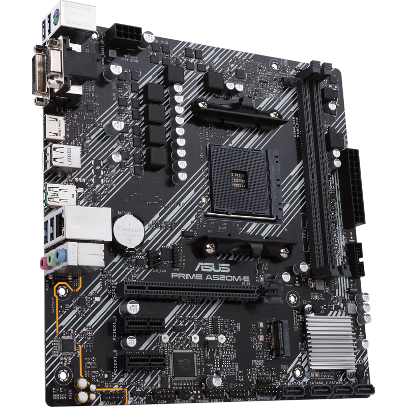 Материнская плата Asus PRIME A520M-E/CSM Soc-AM4 AMD A520 2xDDR4 mATX AC`97 8ch(7.1) GbLAN RAID+VGA+