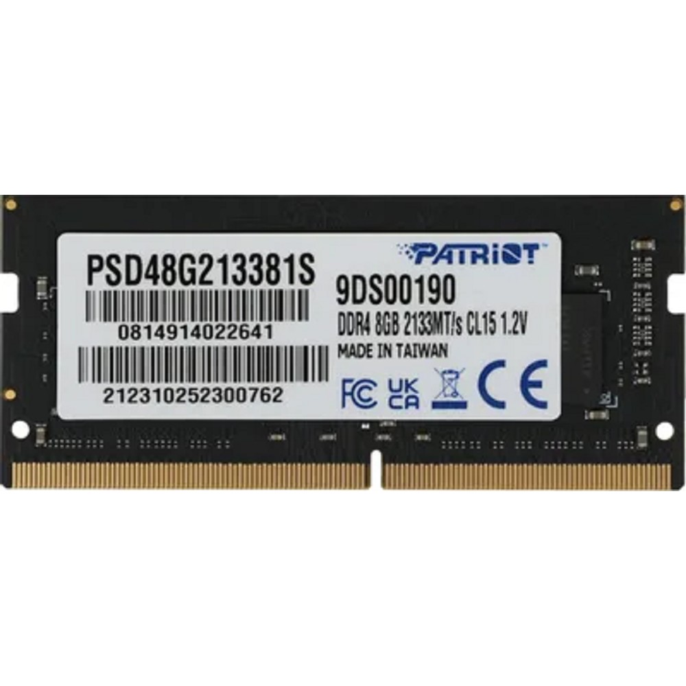 Память DDR4 8Gb 2133MHz Patriot PSD48G213381S Signature RTL PC4-17000 CL15 SO-DIMM 260-pin 1.2В sing