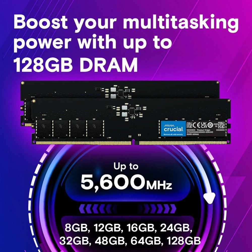 Модуль памяти Crucial 2*16 GB (KIT)  Crucial DDR5 4800 DIMM Classic Desktop Non-ECC, CL40, 1.1V, SRx