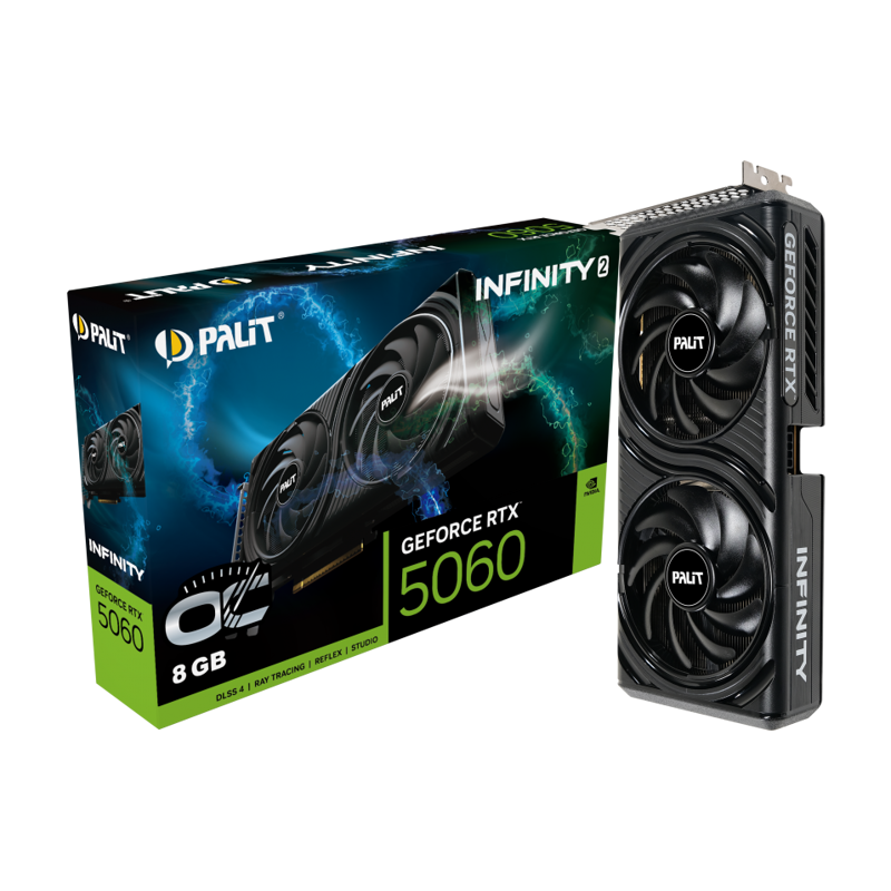 Видеокарта Palit PCI-E 5.0 PA-RTX5060 INFINITY 2 OC NVIDIA GeForce RTX 5060 8Gb 128bit GDDR7 2280/28