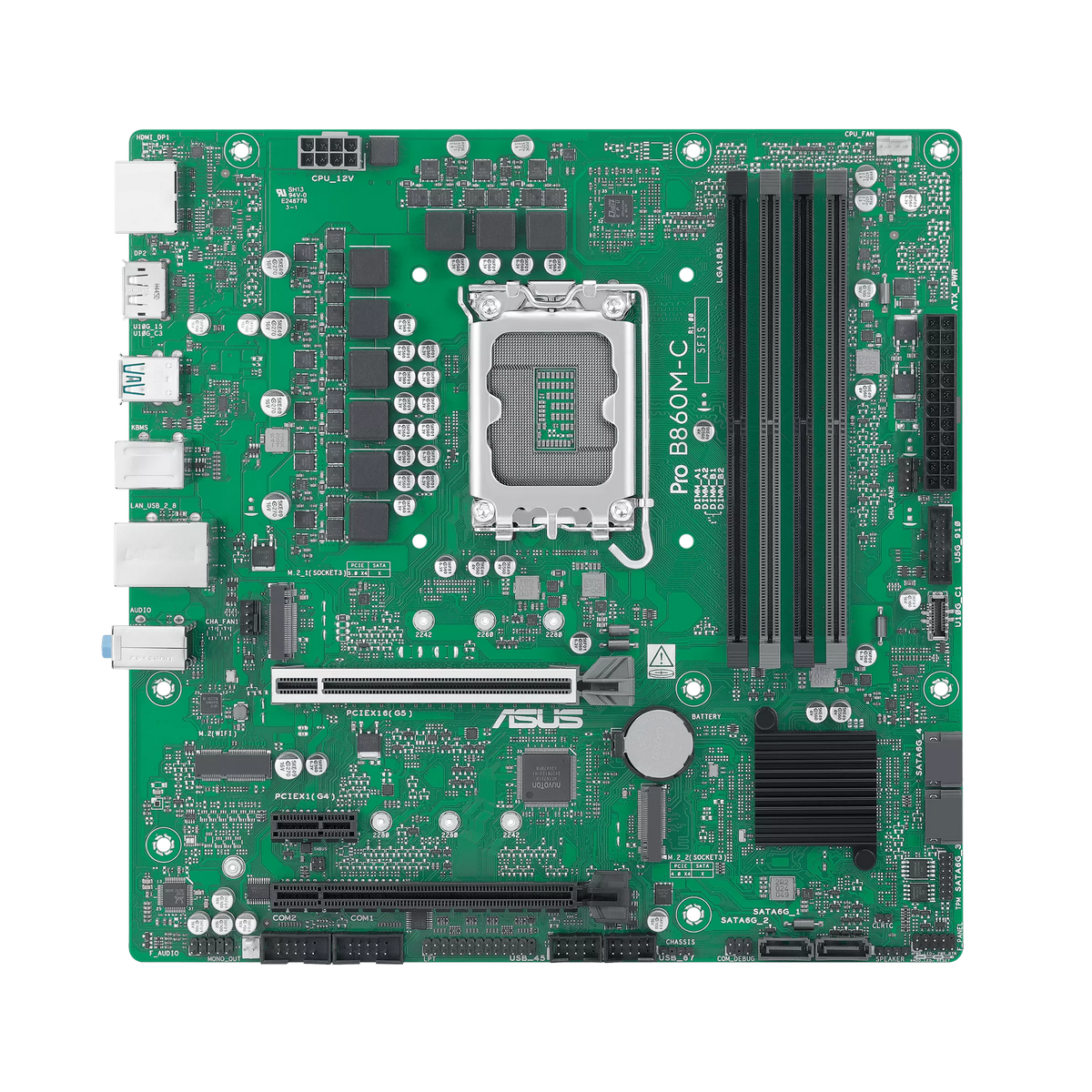 Материнская плата ASUS PRO B860M-C-CSM, LGA1851, B860, 4*DDR5, 4*SATA, 2*M.2, 2*USB 3.2, 6*USB 2.0, 