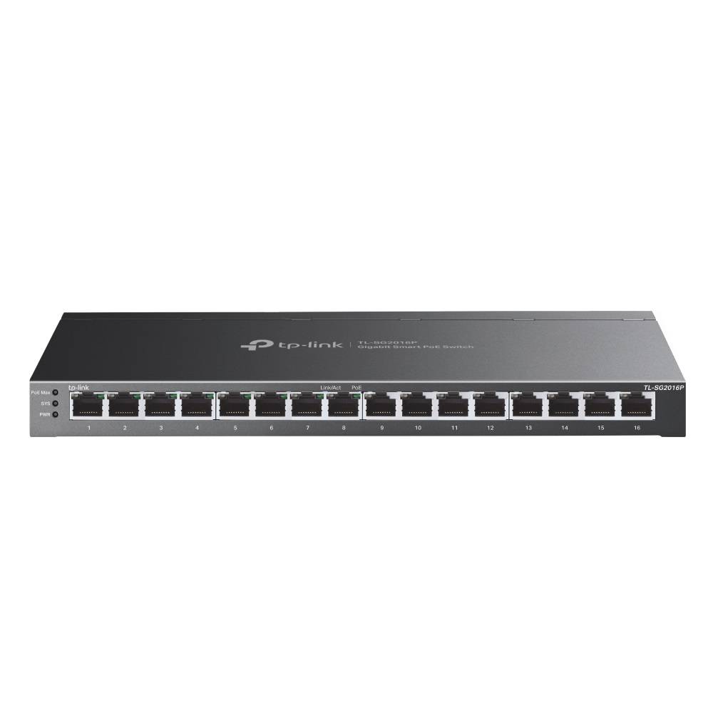 Коммутатор TP-Link SG2016P (L2+) 16x1Гбит/с 8PoE+ 120W управляемый