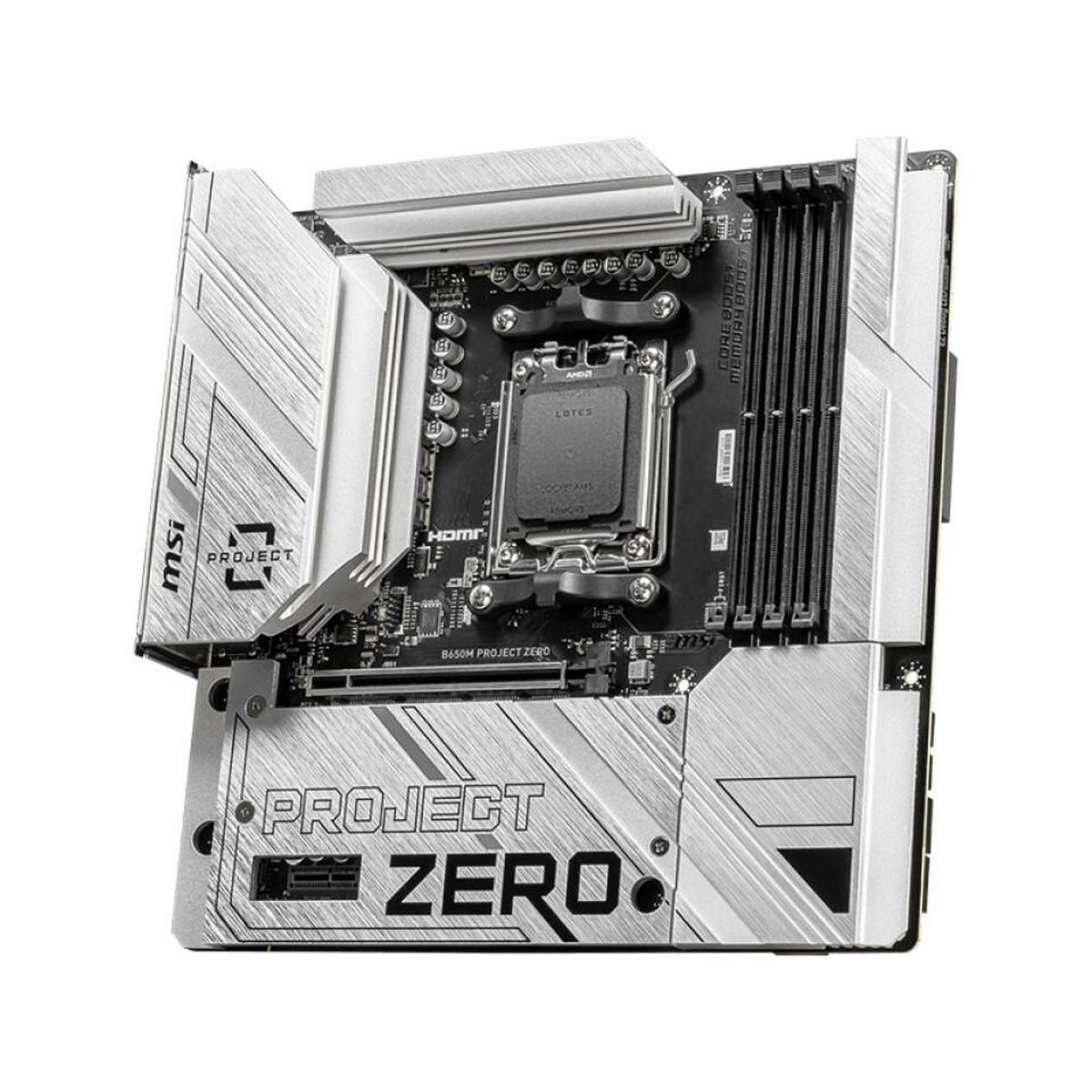 Материнская плата MSI B650M PROJECT ZERO B650, AM5, 4*DDR5, 1*PCIEx16, 1*PCIEx1, 2*M.2, 3*TypeC, 3*U