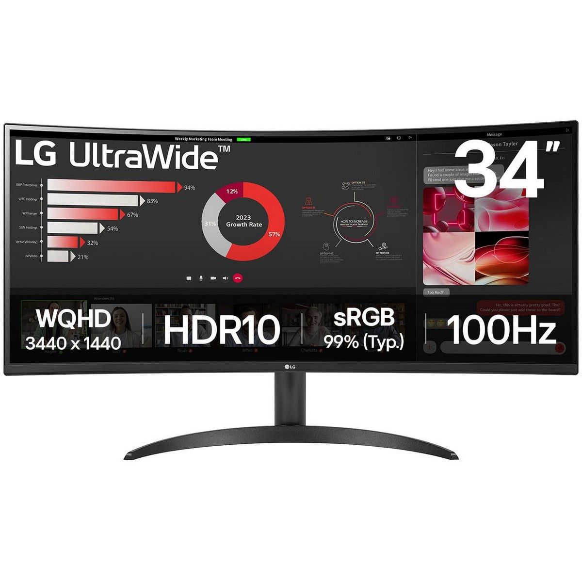 Монитор LG 34" UltraWide 34WR50QK-B черный VA LED 21:9 HDMI матовая 300cd 178гр/178гр 3440x1440 100H