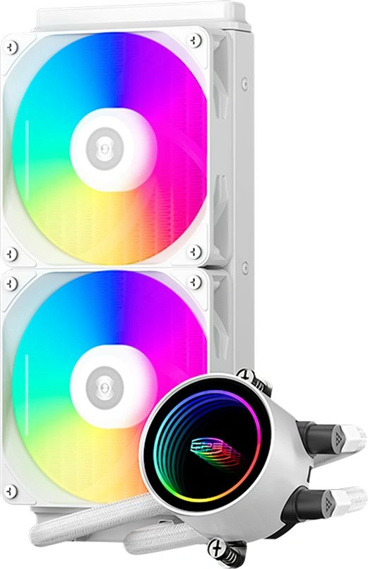 Система водяного охлаждения PcCooler DA240 WH ARGB Soc-AM5/AM4/1200/1700/1851 белый 4-pin 33.8dB Al
