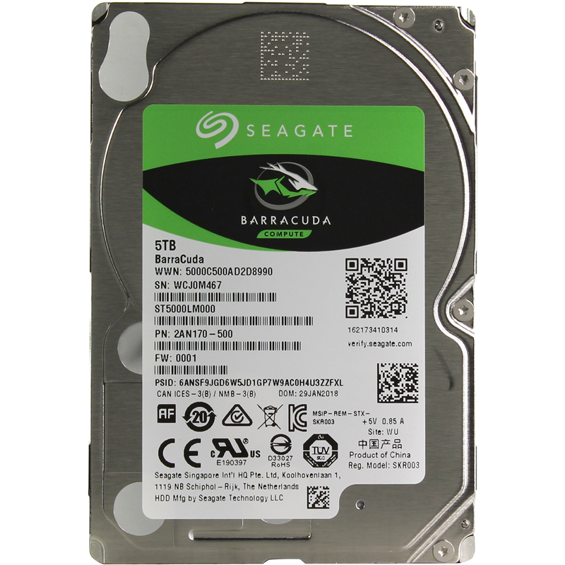 Жесткий диск Seagate SATA-III 5TB ST5000LM000 Notebook/Desktop Barracuda 4KN (5400rpm) 128Mb 2.5"