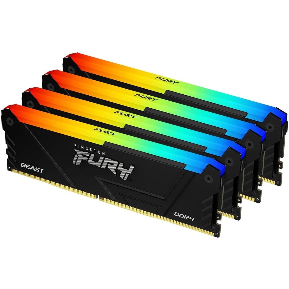 Память DDR4 4x16GB 3200MHz Kingston KF432C16BB2AK4/64 Fury Beast Black RGB RTL Gaming PC4-25600 CL16