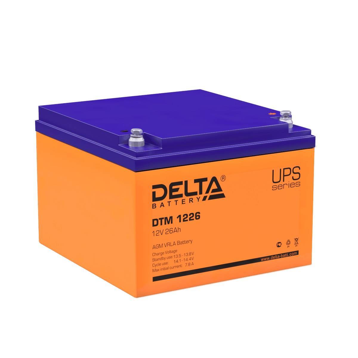 Аккумуляторная батарея Delta Аккумуляторная батарея для ИБП DTM 1226 (12V/26Ah)