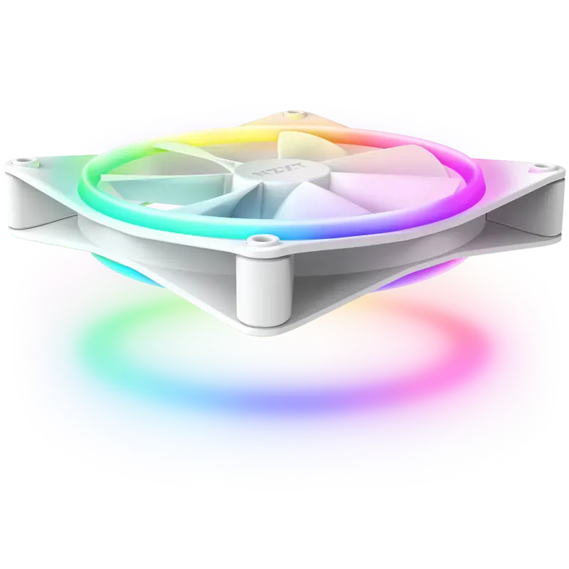 Кулер для корпуса NZXT F140 RGB Duo (140x140x25mm, 4-pin PWM, RGB, 84.75CFM, 36dBA, 1800RPM, White)