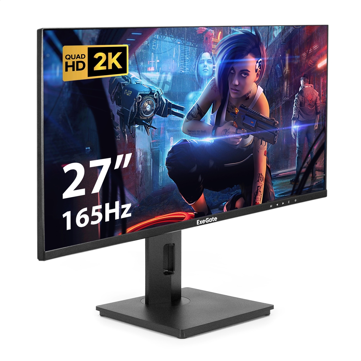 Монитор 27" ExeGate Combat EG2707A IPS 2560x1440, 165 Гц, 1 мс, 16:9, 400 кд/м2, 2xHDMI, 1xDP, аудио