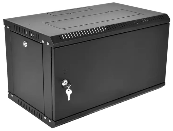 Шкаф ЦМО Шкаф телекоммуникационный настенный разборный ЭКОНОМ 6U (600  520) дверь металл, цвет черны