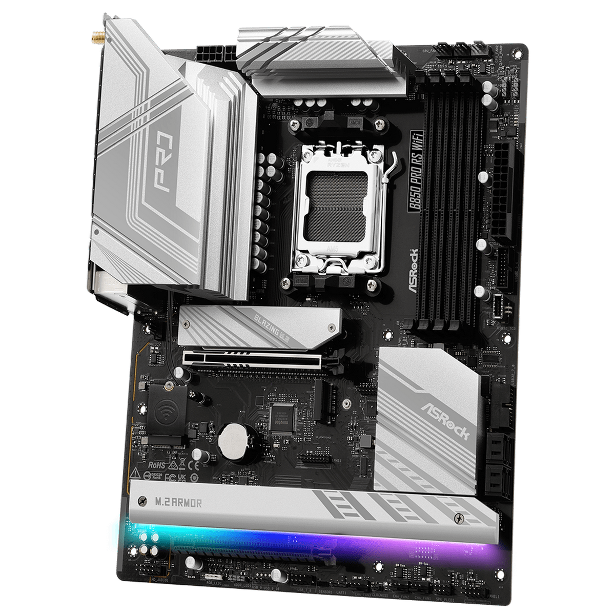 Материнская плата Asrock B850 PRO RS WIFI Socket AM5 AMD B850 4xDDR5 ATX AC`97 8ch(7.1) 2.5Gg RAID+H