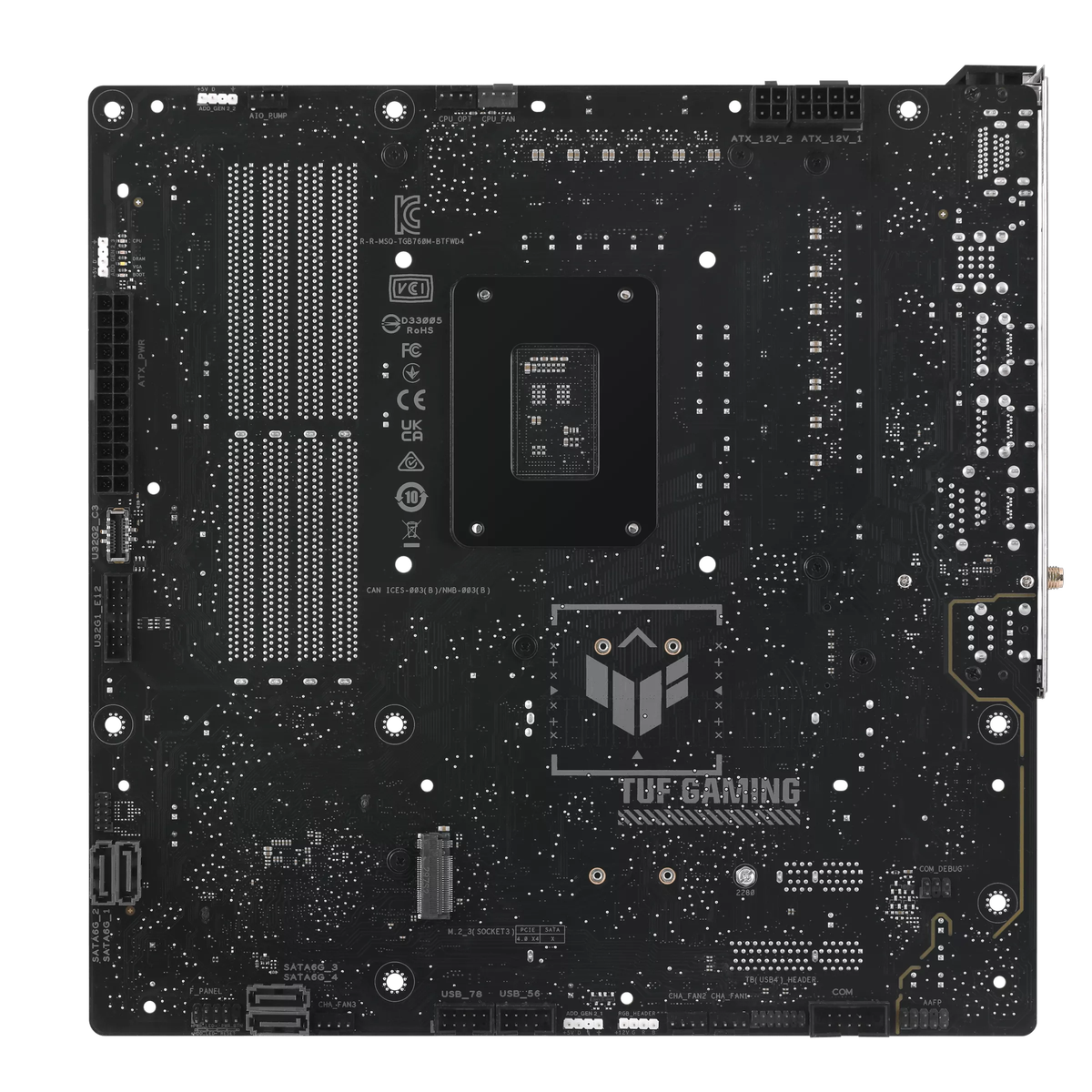 Материнская плата ASUS TUF GAMING B760M-BTF WIFI D4, LGA1700 4xDDR4 4xSATA3 3xM.2 RAID HDMI DP mATX