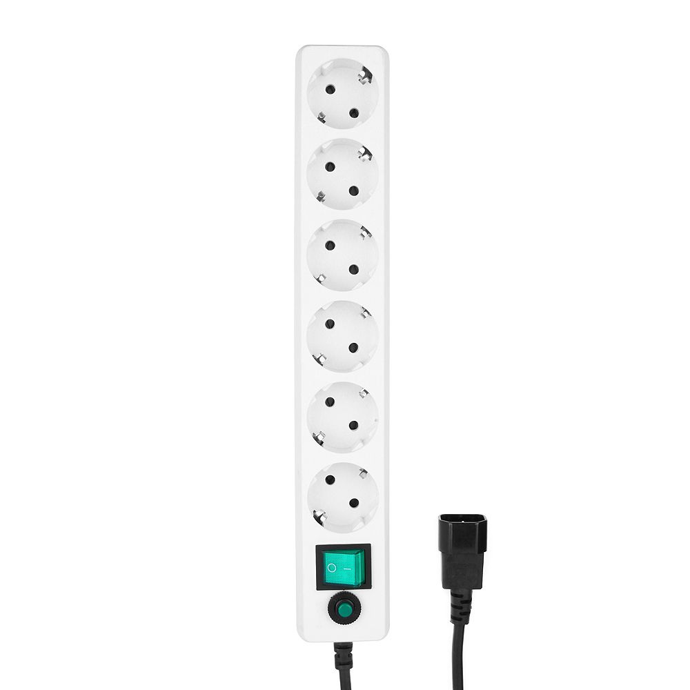 Сетевой фильтр Гарнизон ЕНW-0 0,5м 6 розеток белый для UPS (C14) (205366) {30}