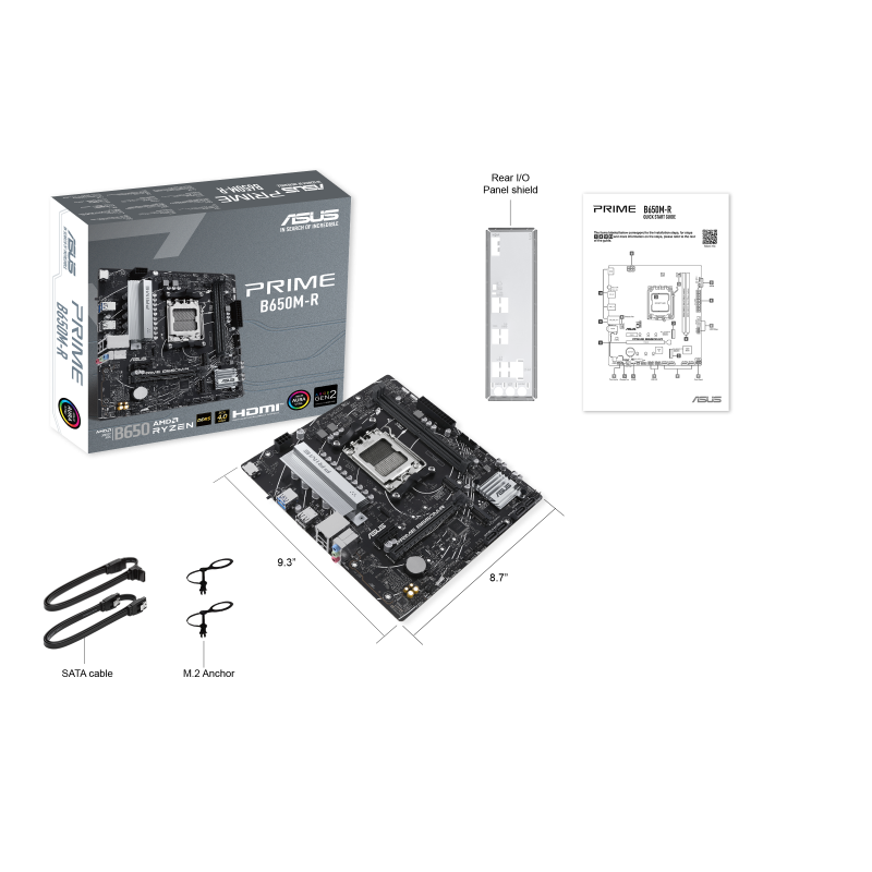 Материнская плата Asus PRIME B650M-R Socket AM5 AMD B650 2xDDR5 mATX AC`97 8ch(7.1) 2.5Gg RAID+HDMI