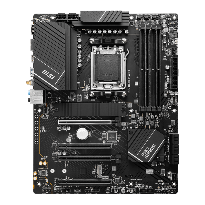 Материнская плата MSI PRO B650-P WIFI Socket AM5 AMD B650 4xDDR5 ATX AC`97 8ch(7.1) 2.5Gg RAID+HDMI+