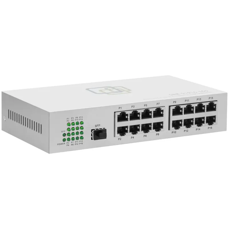 Коммутатор SNR SNR-S1916-1GS (L2) 16x100Мбит/с 1SFP неуправляемый