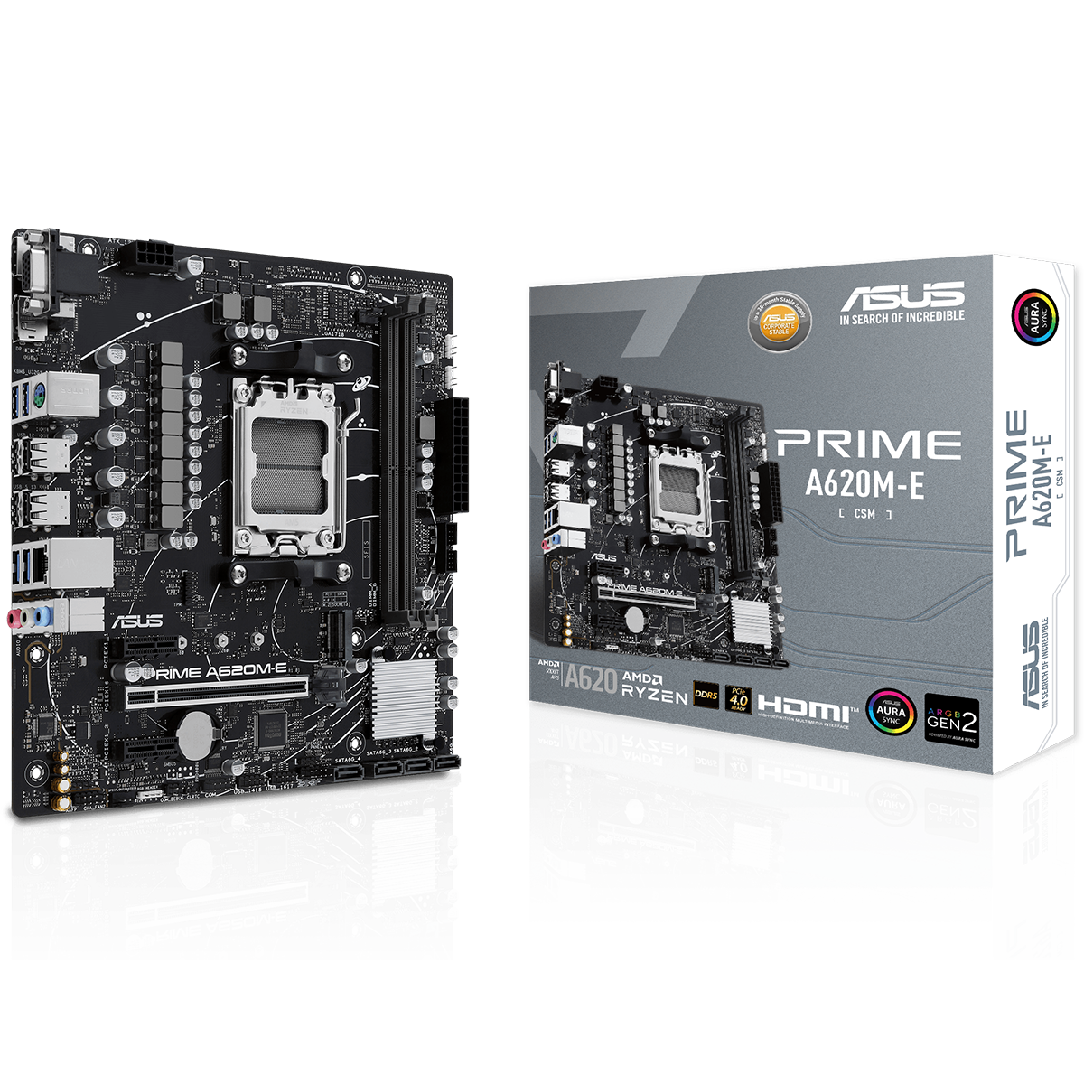 Материнская плата Asus PRIME A620M-E-CSM Socket AM5 AMD A620 2xDDR5 mATX AC`97 8ch(7.1) GbLAN RAID+V