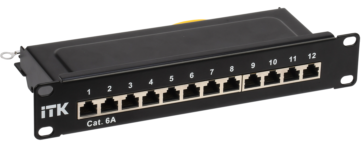 ITK 1U патч-панель кат.6A STP 12 портов 10"" Dual IDC/ ITK PP12-1UC6AS-D05-10
