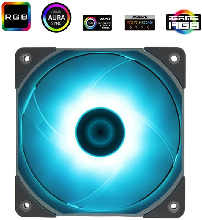 Вентилятор для корпуса Thermalright TL-C12015L-RGB RGB 120х120x15 черный 4-pin 24.1дБ Ret