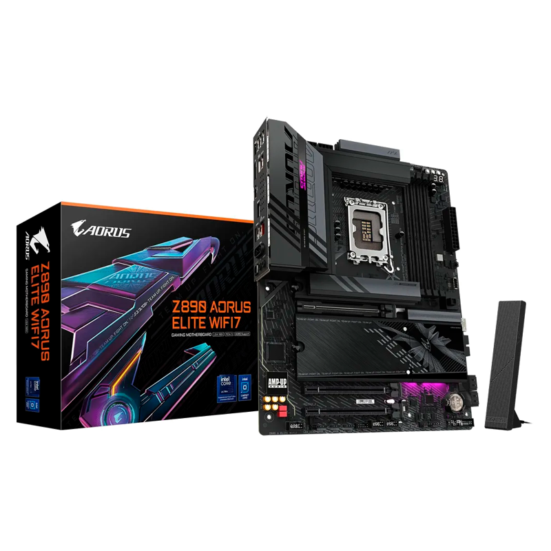 Материнская плата Gigabyte Z890 A ELITE WIFI7 Soc-1851 Intel Z890 ATX AC`97 8ch(7.1) 2.5Gg RAID+DP