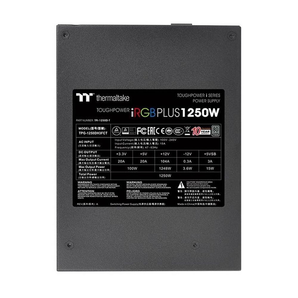Toughpower iRGB PLUS 1250W Titanium PS-TPI-1250F3FDTE-1 /1250W/Fully Modular/Riing Duo/Full Range/Di