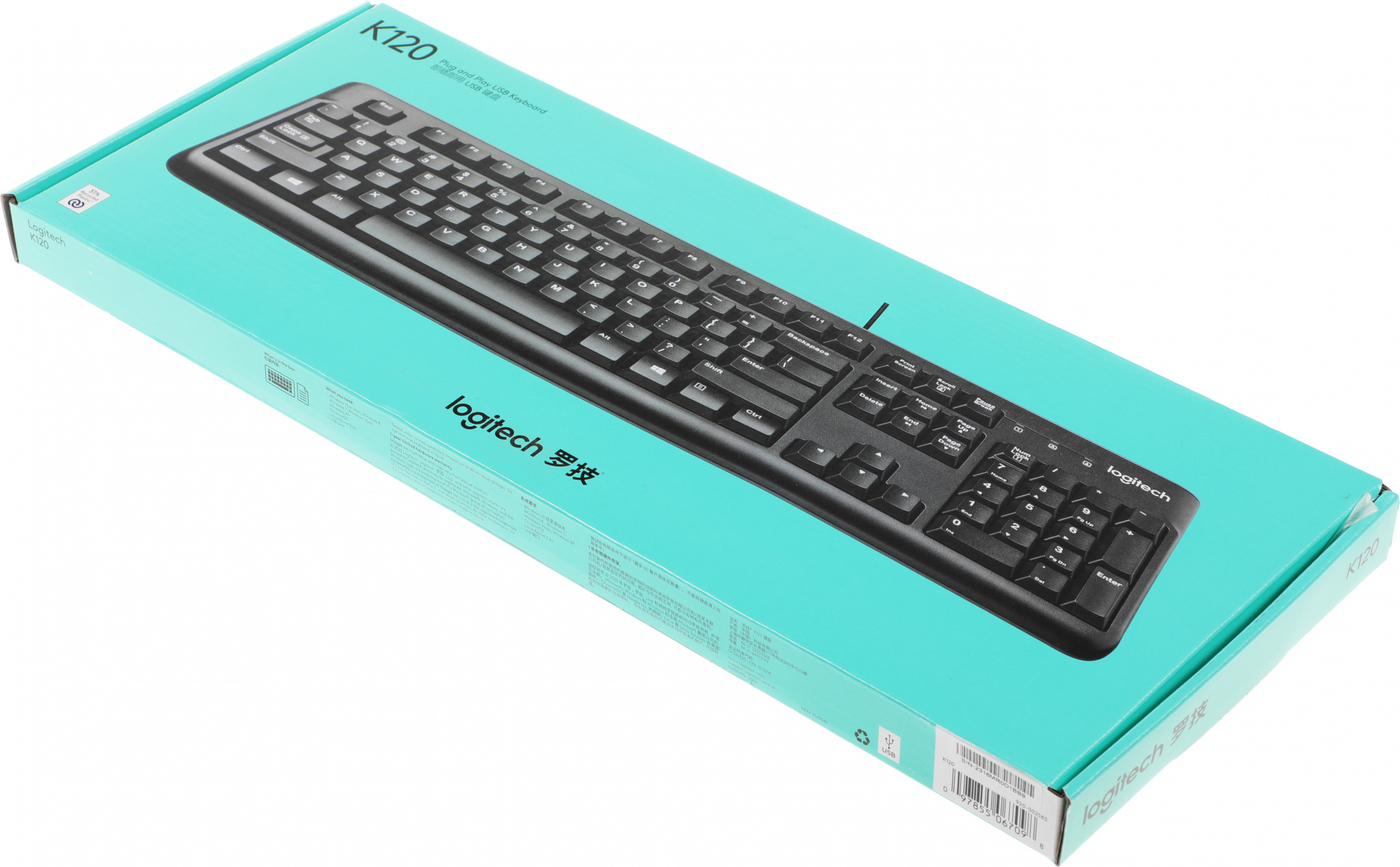 Клавиатура Logitech K120 черный USB (920-002583)