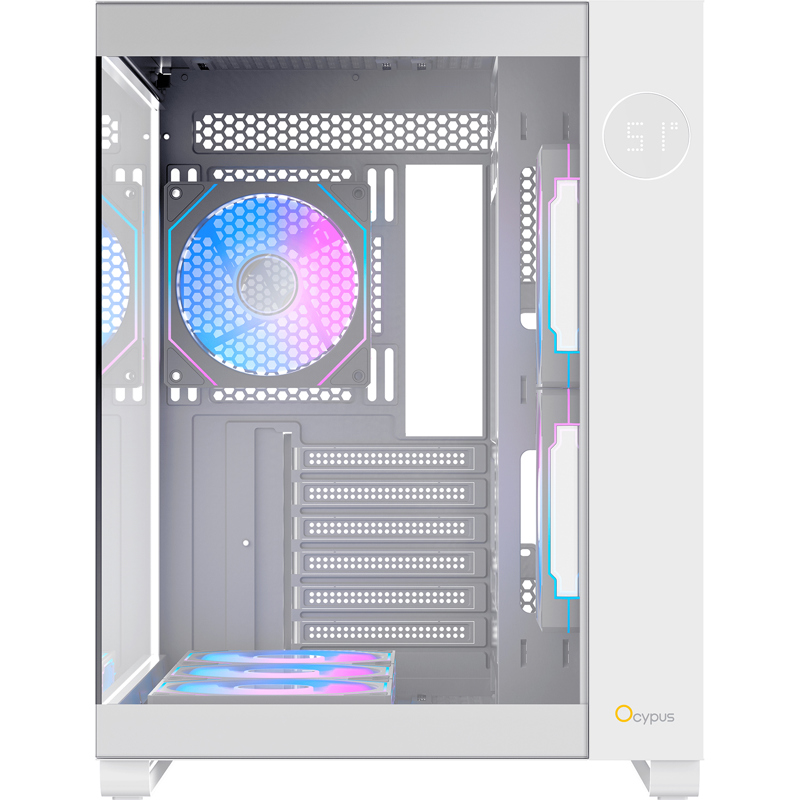 Корпус Ocypus Iota C70 WH ARGB, Midi-Tower, TG, 6x120mm ARGB, 2xUSB-A 3.0 + 1xUSB-C 3.1, ATX, mATX, 