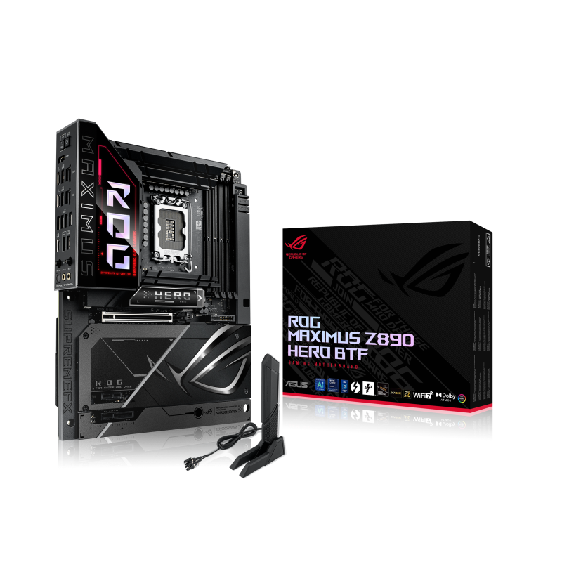 Материнская плата ASUS ROG MAXIMUS Z890 HERO BTF LGA1851 ATX 4хDDR5 PCIEx16 PCIEx4 PCIEx1 6xM.2 2xTh